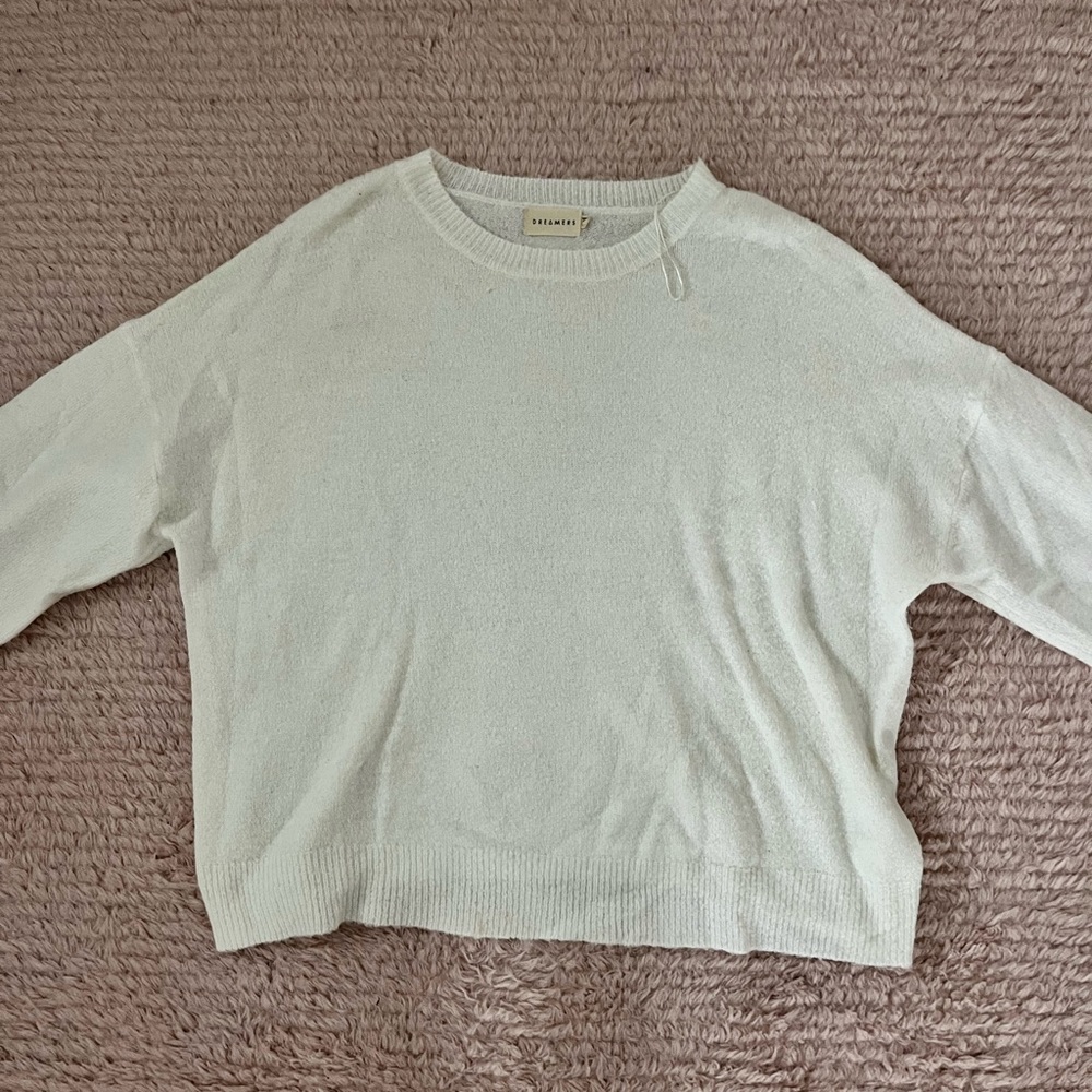 White Oversized Knit Sweater